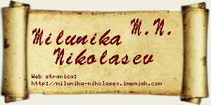 Milunika Nikolašev vizit kartica